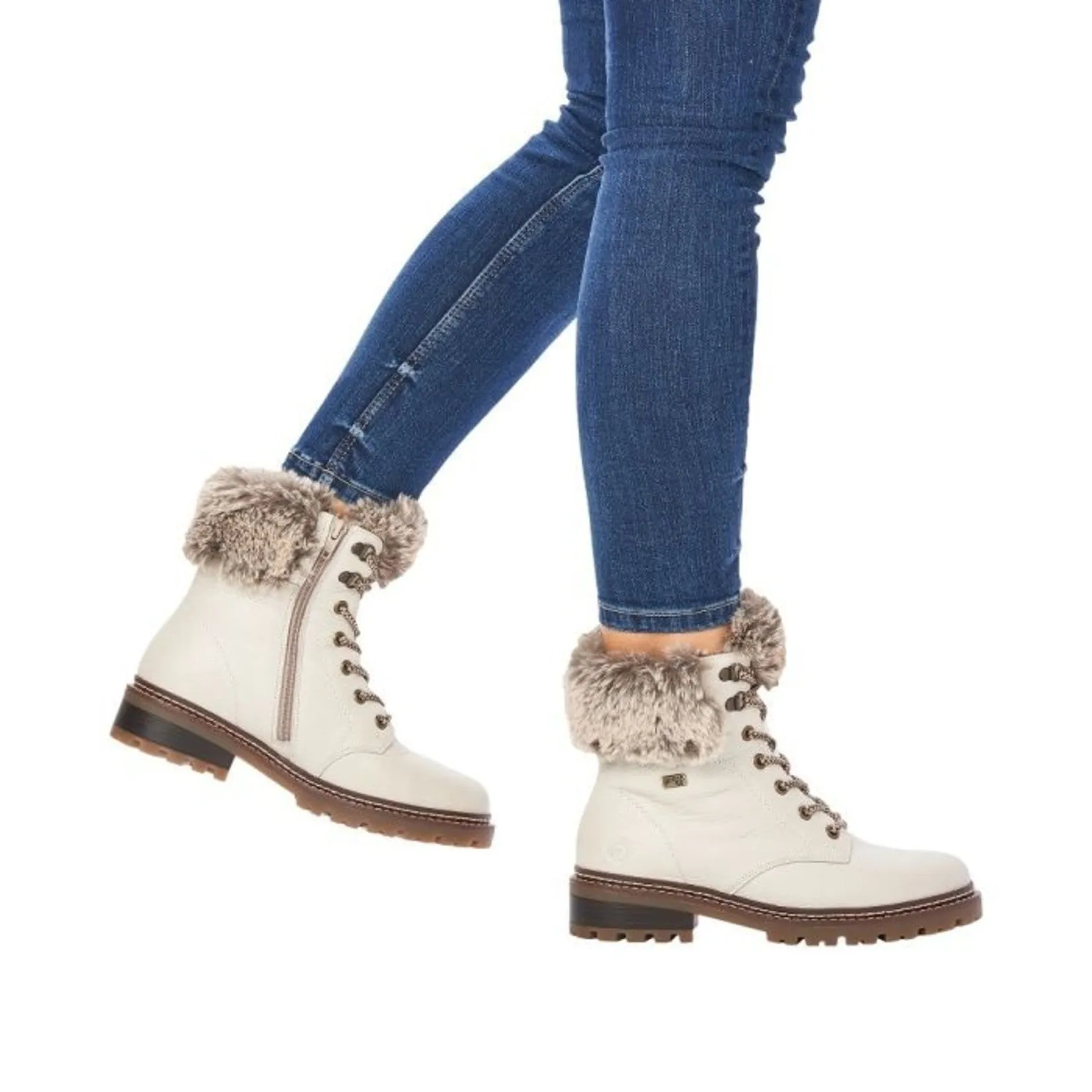 Alpine Off White Ankle Boots