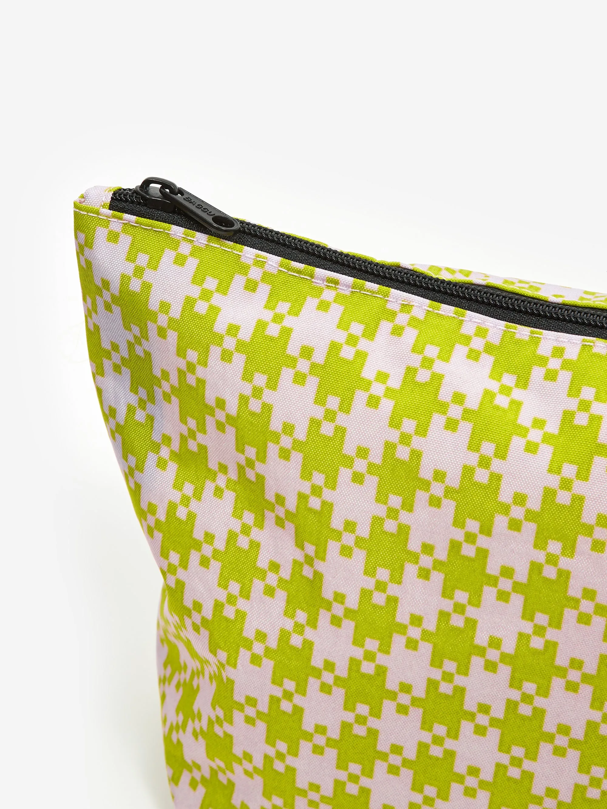 BAGGU Go Pouch Set - Black Pistachio Pixel Gingham