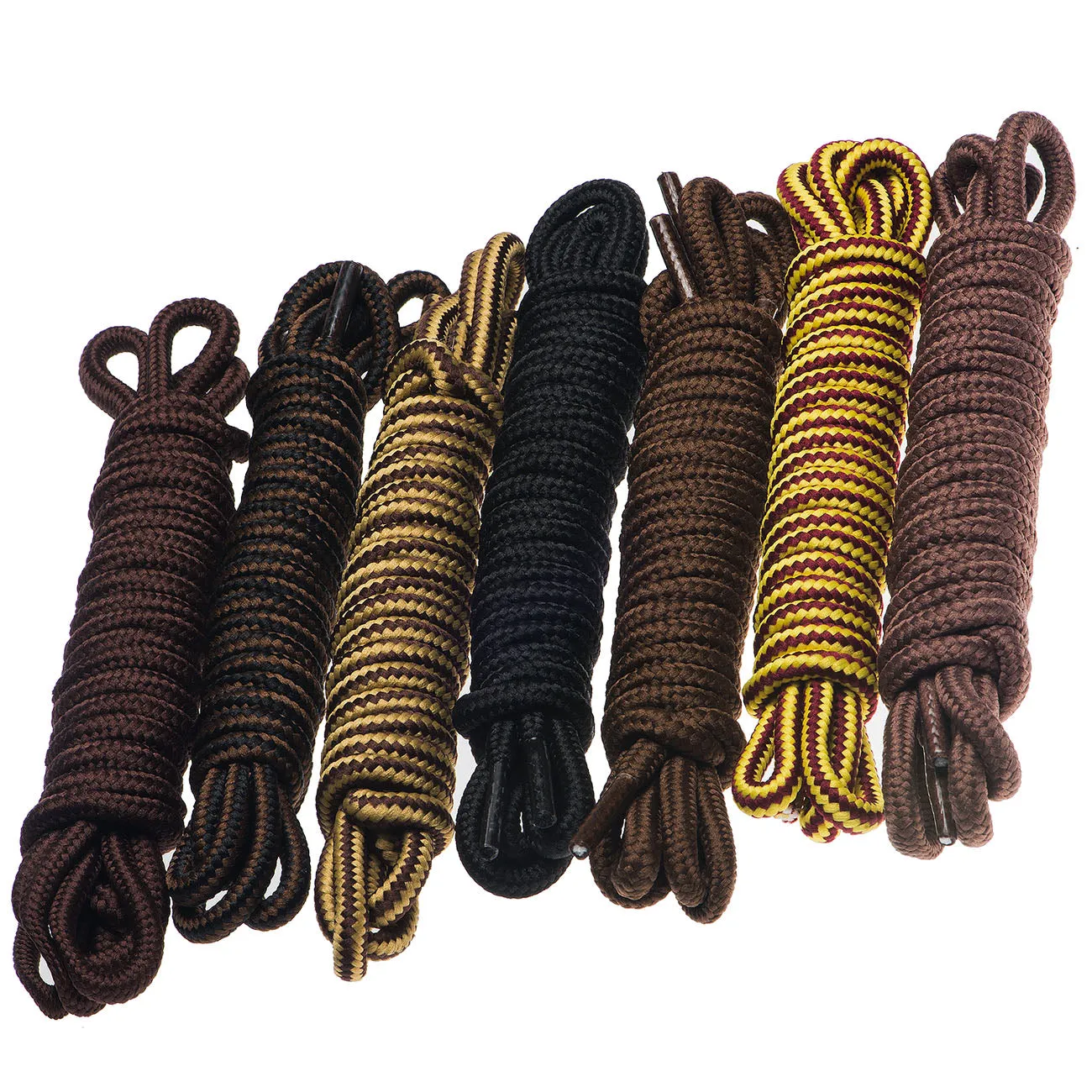 Birch's 1/5" Thick Tough and Heavy Duty Round Boot Shoelaces  - Brown Tan