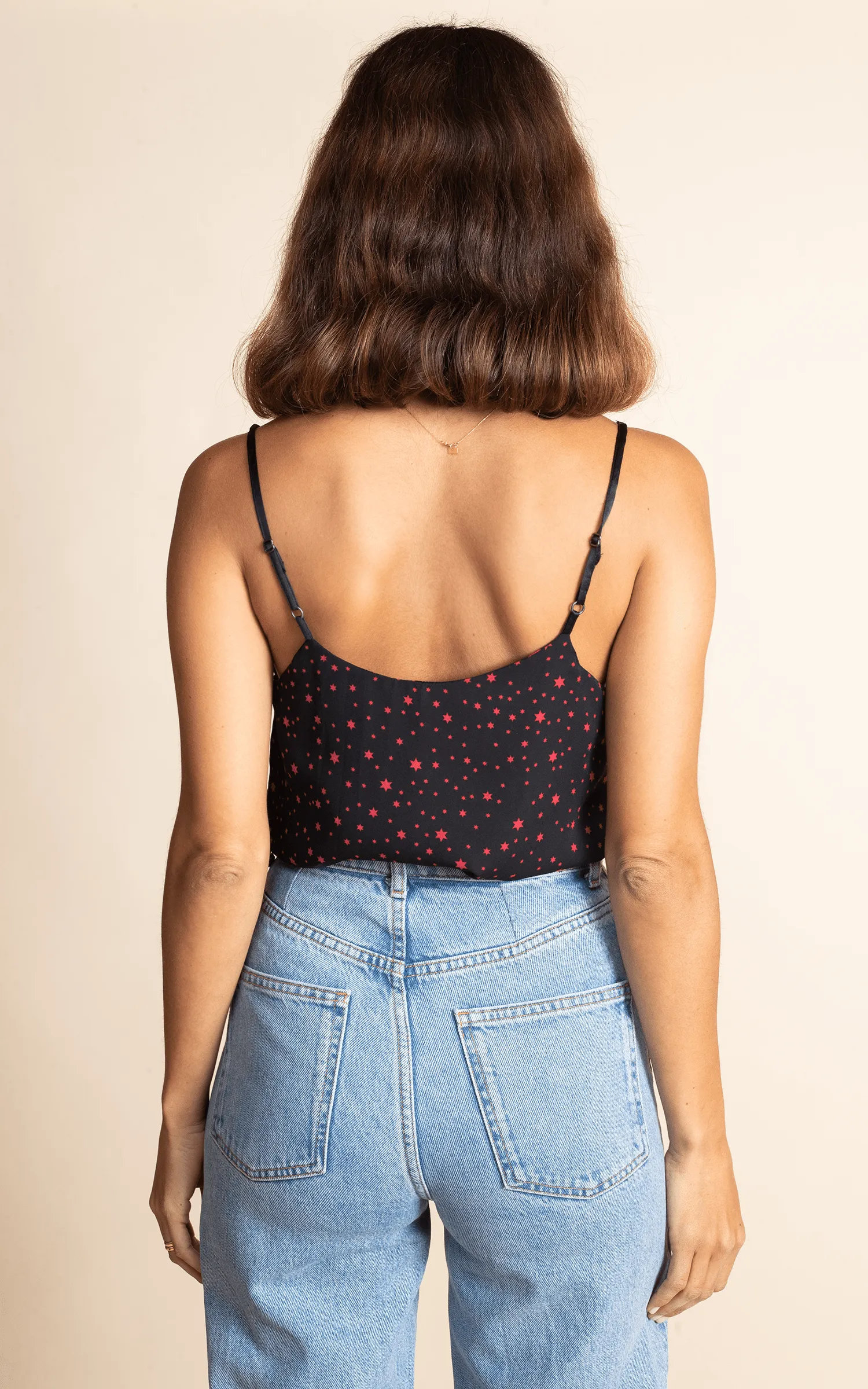 Birdie Cami Top in Midnight Red Star