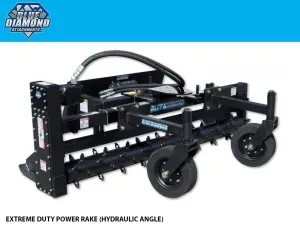 BLUE DIAMOND EXTREME DUTY POWER RAKE, HYDRAULIC ANGLE