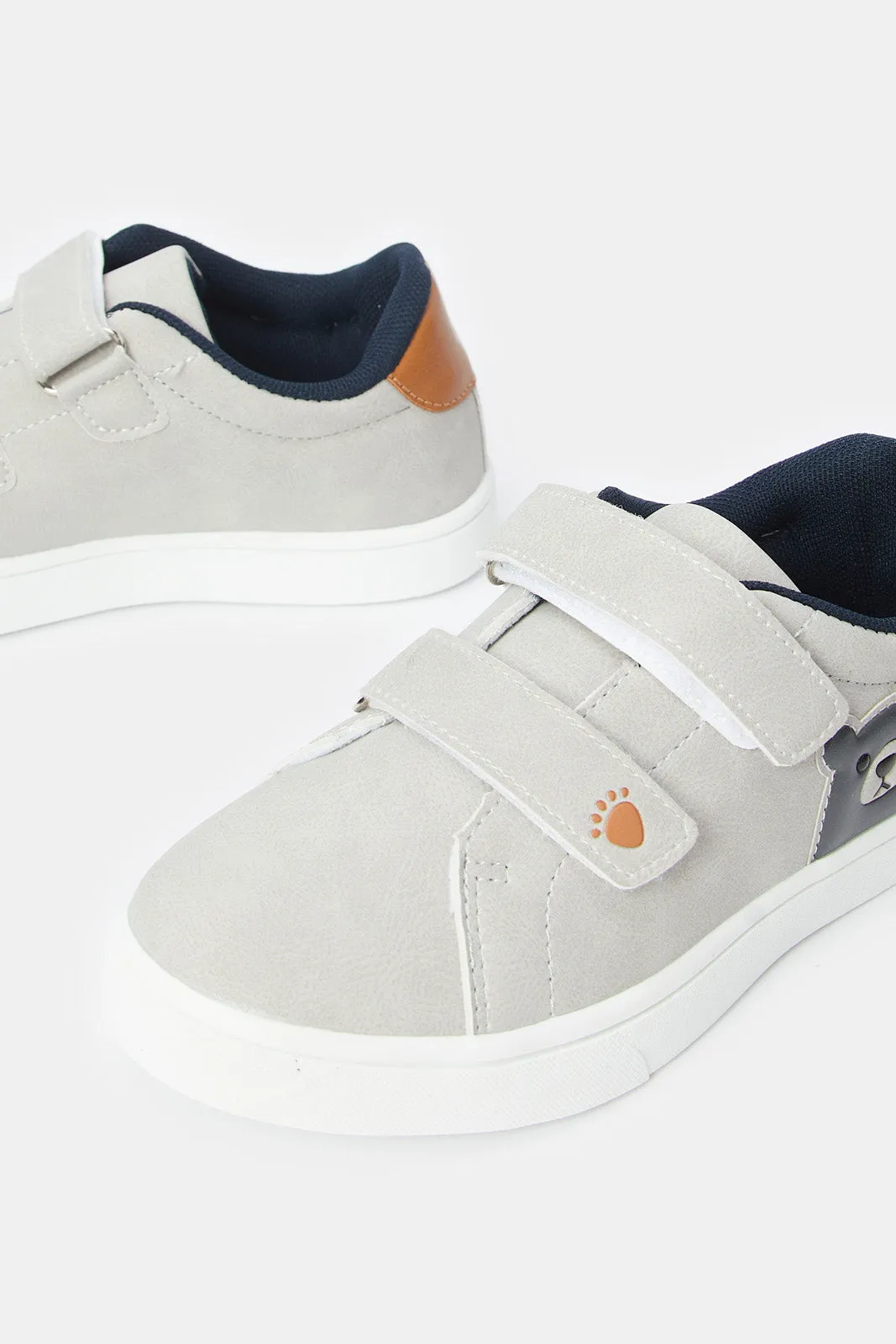 Boys Grey Velcro Sneaker