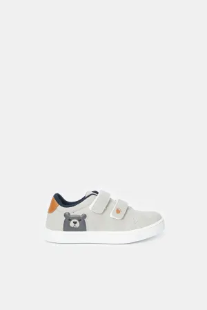 Boys Grey Velcro Sneaker