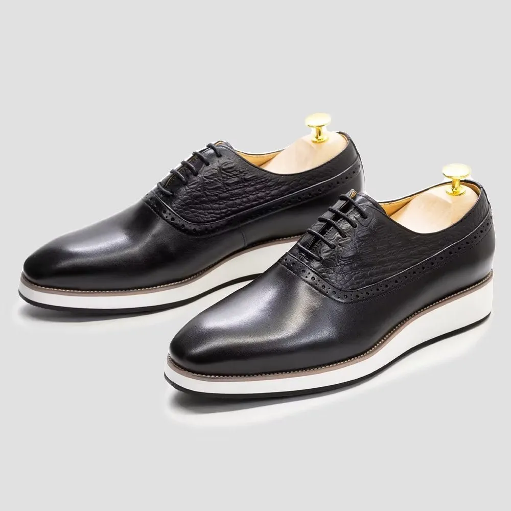 CrocLuxe Exquisite Croc-Textured Oxford Dress Shoes