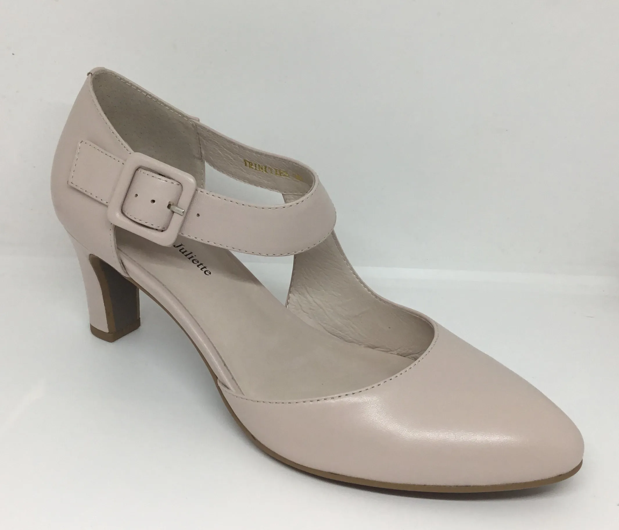 Django & Juliette Trinities Leather Heel ~ White ~ Black ~ Nude