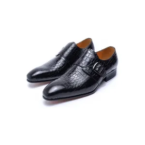 Elegant CrocLuxe Croc Monkstrap Dress Shoes