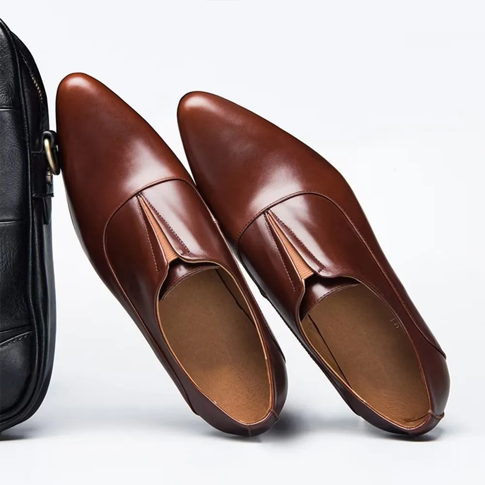 Embossed EleganceLux Slip-on Dress Shoes