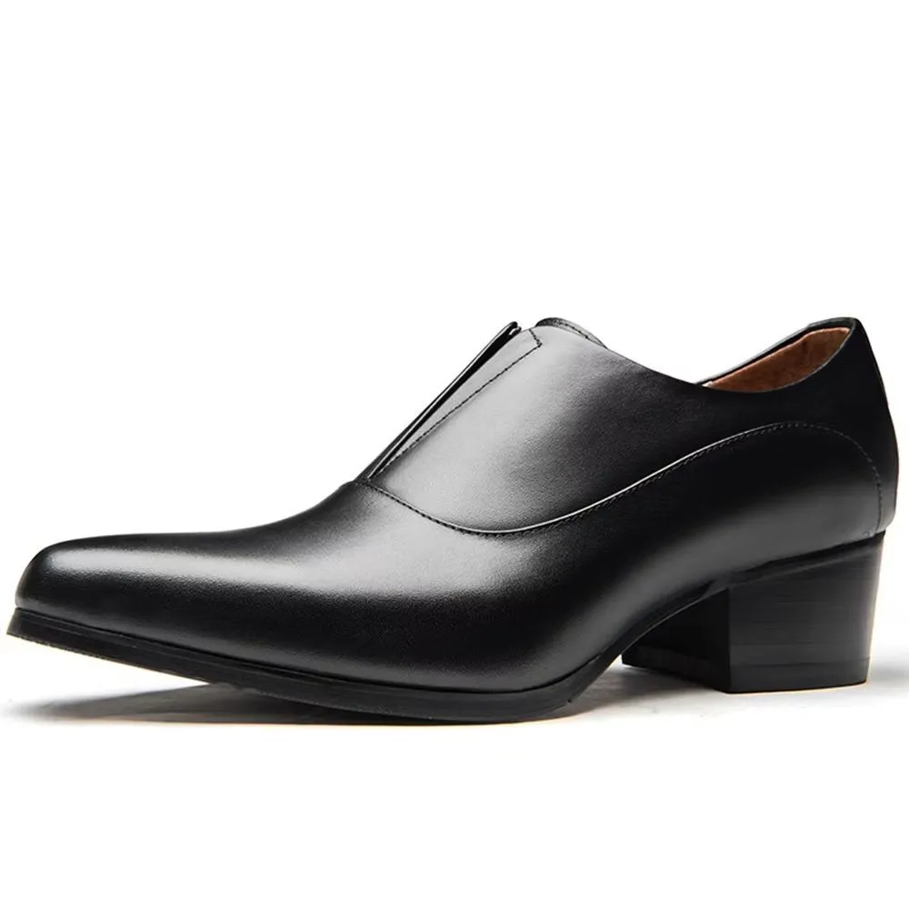 Embossed EleganceLux Slip-on Dress Shoes