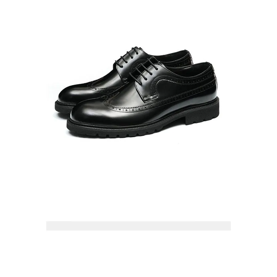 ExoticLux Cow Leather Glossy Oxford Dress Shoes