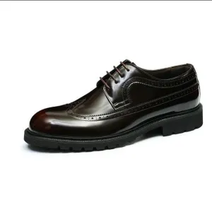 ExoticLux Cow Leather Glossy Oxford Dress Shoes