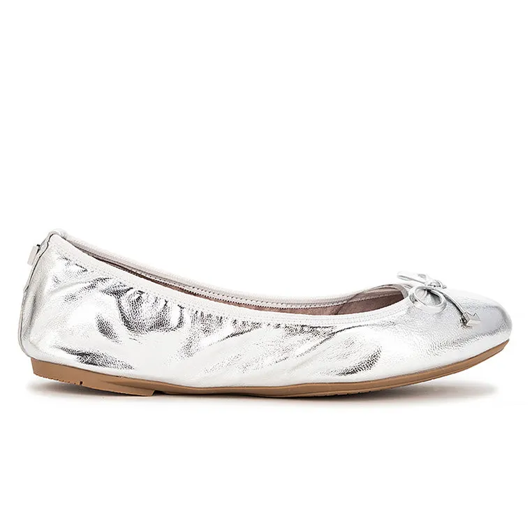 FRANKIE Ballet Flat Shoes - Silver Met