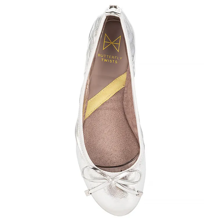 FRANKIE Ballet Flat Shoes - Silver Met