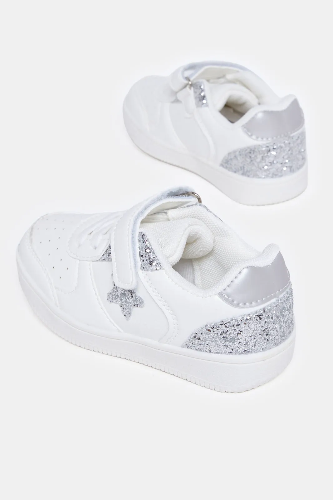 Girls White Star Patch Chunky Sneakers