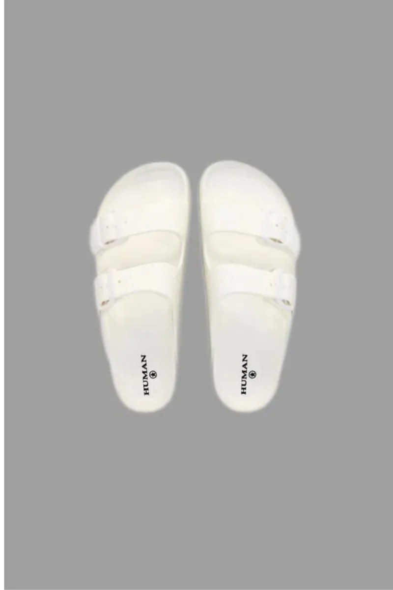 Human Ripe Sandals Slides - White