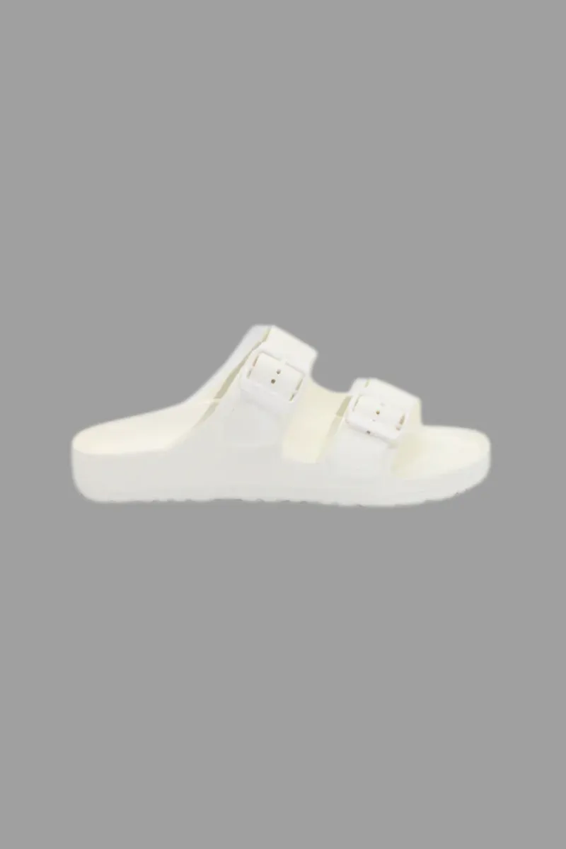 Human Ripe Sandals Slides - White