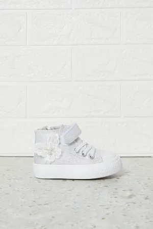 Infant Girls White Butterfly High Top Sneakers