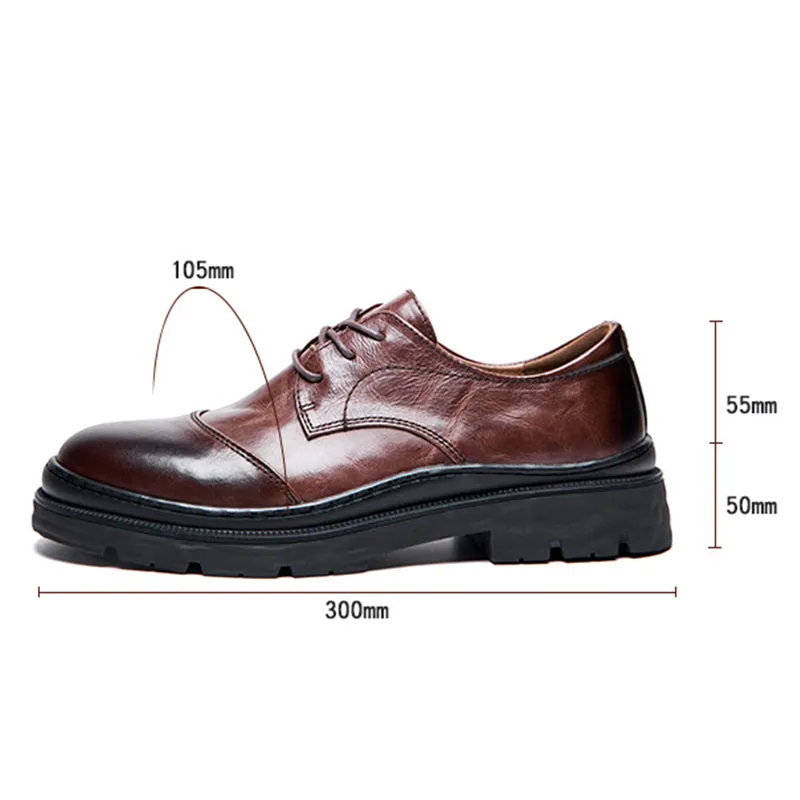 Lavish Leather Lace-Up: Elegant Round Toe Dress Shoes