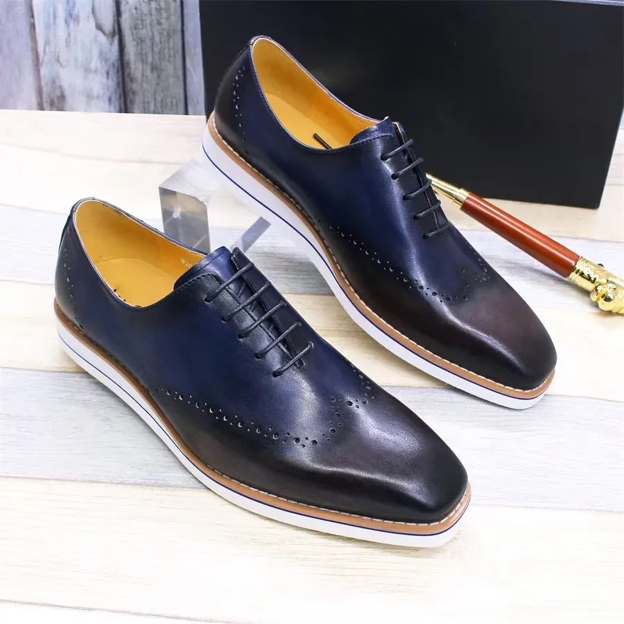 LeatherLux Modish Hand-Painted Casual Shoes