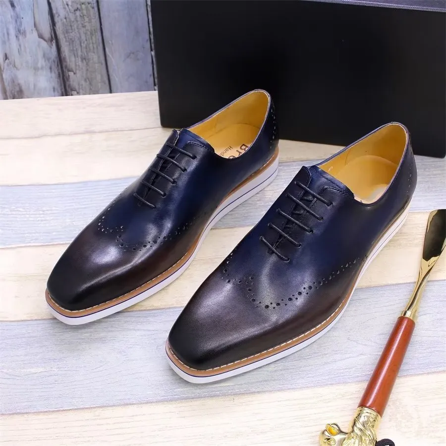 LeatherLux Modish Hand-Painted Casual Shoes