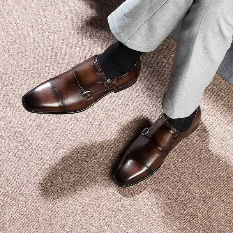 LeatherLux Monkstrap Dress Shoes