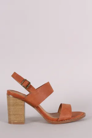 Liliana Classic Straps Open Toe Chunky Heel