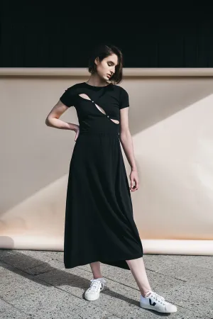 long rib skirt black <br> by Signe