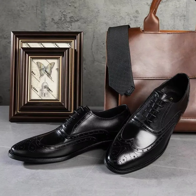 Luxe Leather Brogue Dress Shoes