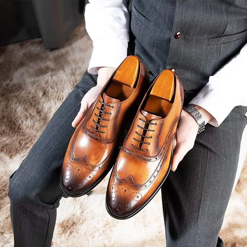 Luxe Leather Brogue Dress Shoes