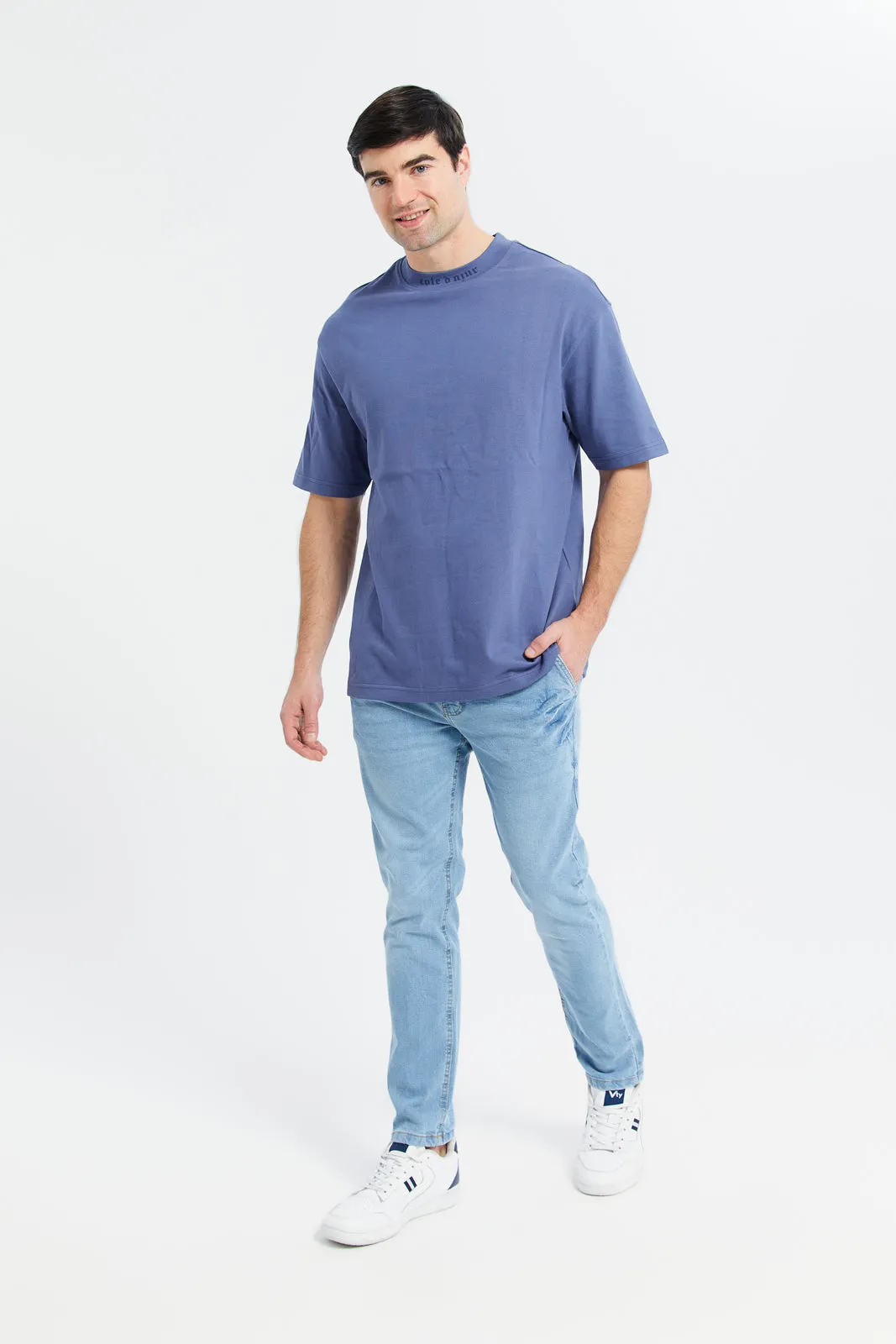 Men Blue Pocket Denim Jeans