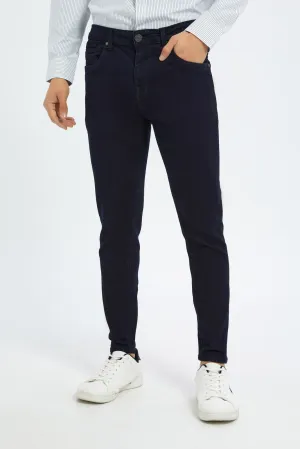 Men Navy 5-Pocket Skinny Fit Jeans