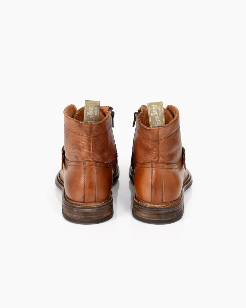 Men's Double Buckle Boot | Brown Leather