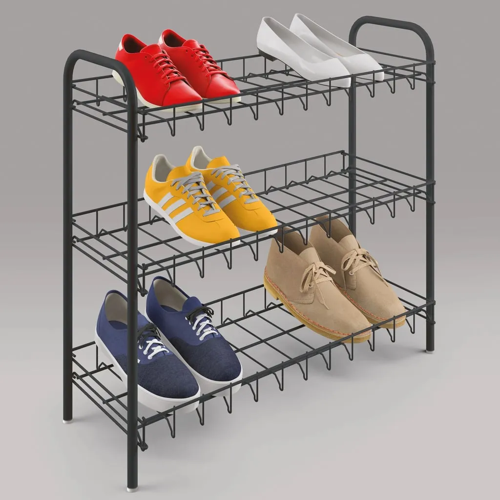 Metaltex 3-Tier Shoe Rack Shoe 3 Black