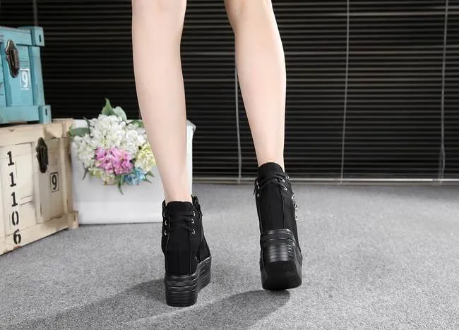 Punk Zipper Corset Shoes