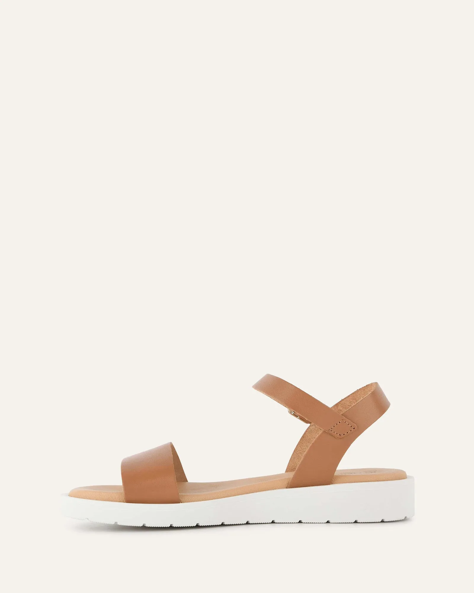 ROBIN FLAT SANDALS TAN LEATHER