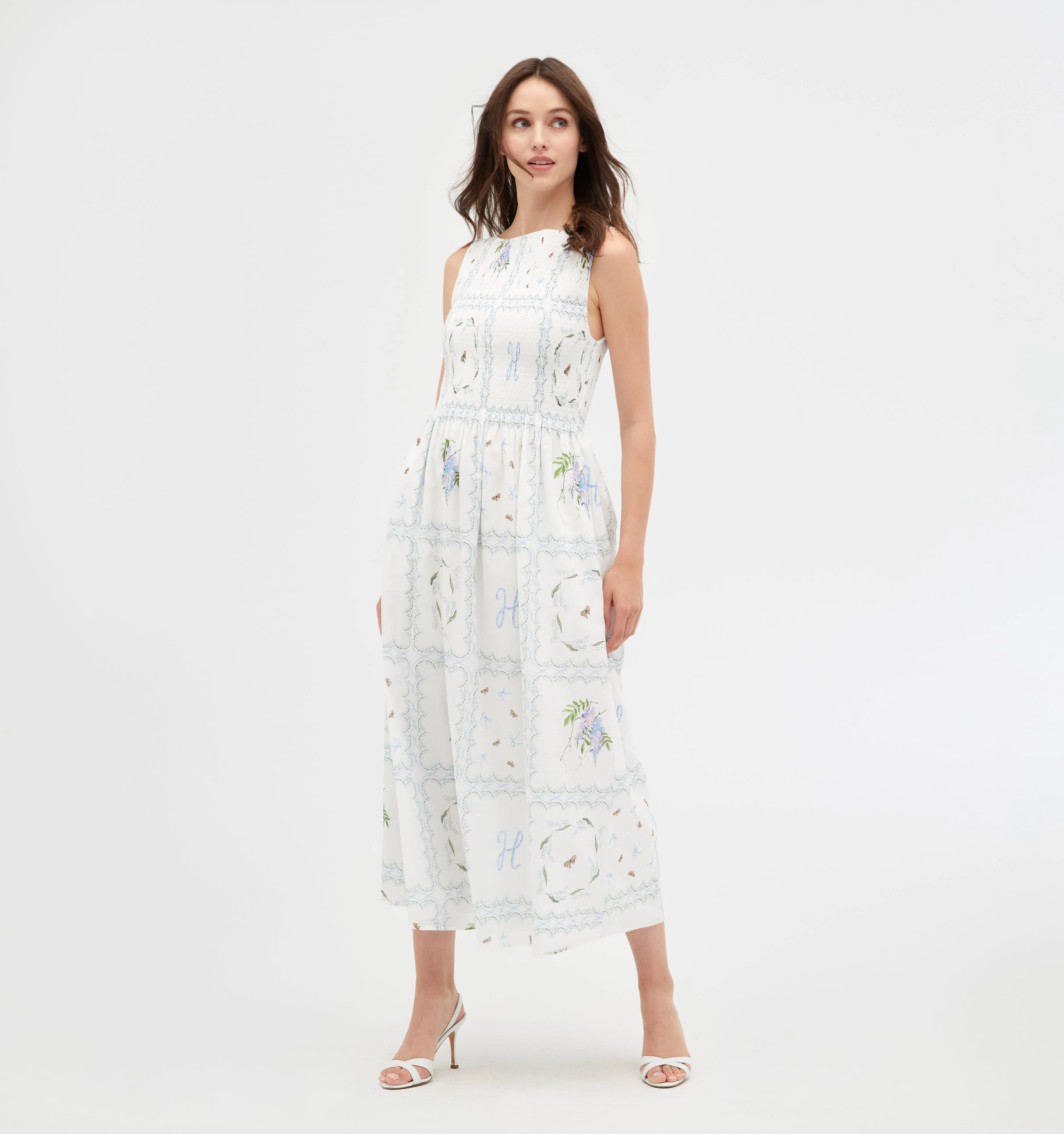 The Cosima Nap Dress - White Floral Patchwork