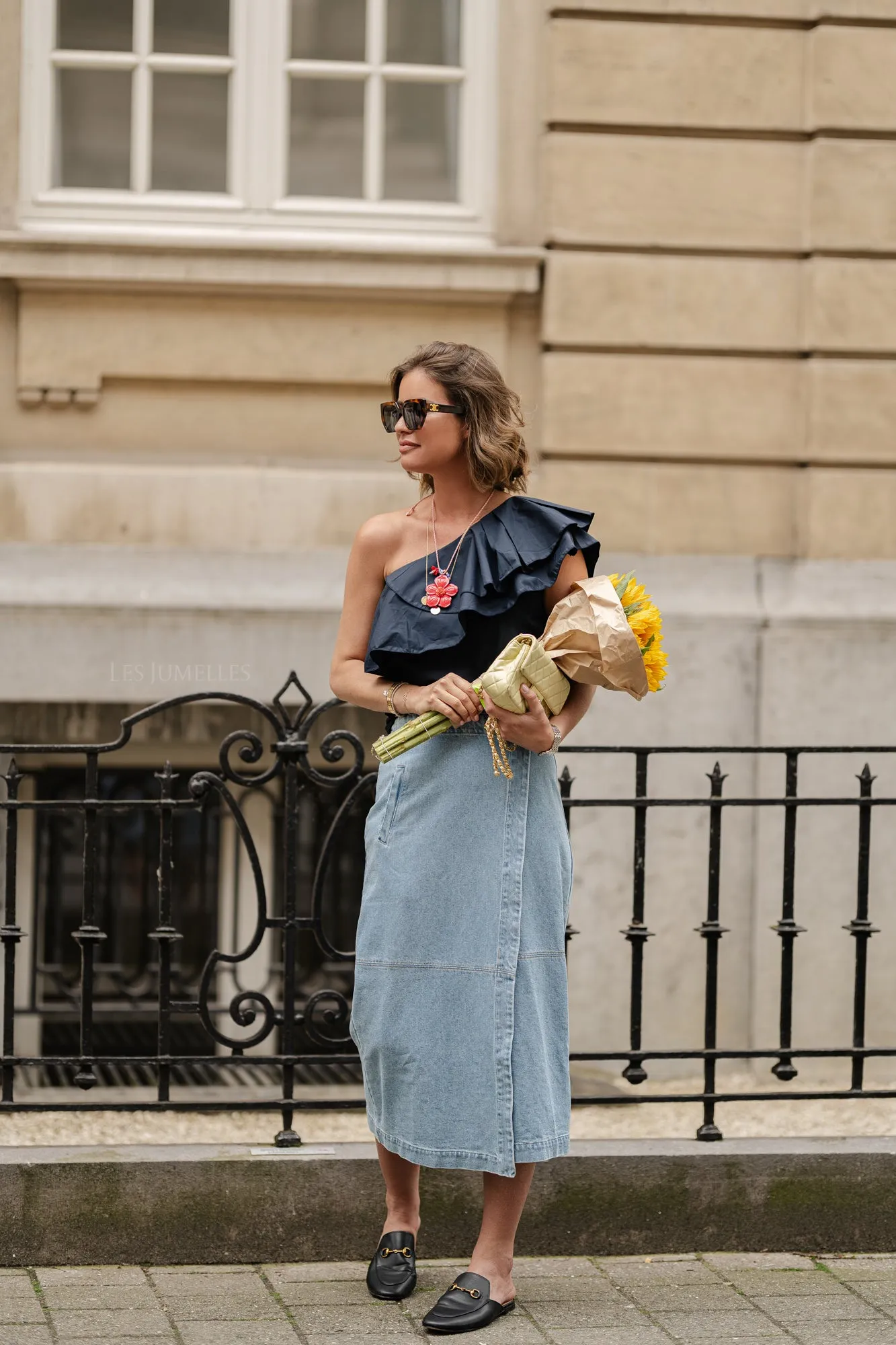 Vita long denim skirt blue