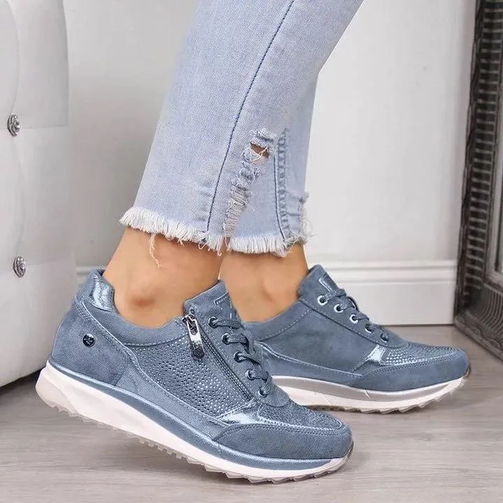 Women Stylish zippered comfortable breathable non-slip sneakers