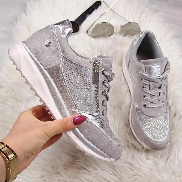 Women Stylish zippered comfortable breathable non-slip sneakers