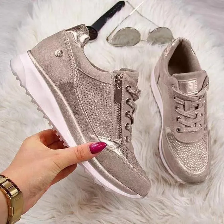 Women Stylish zippered comfortable breathable non-slip sneakers